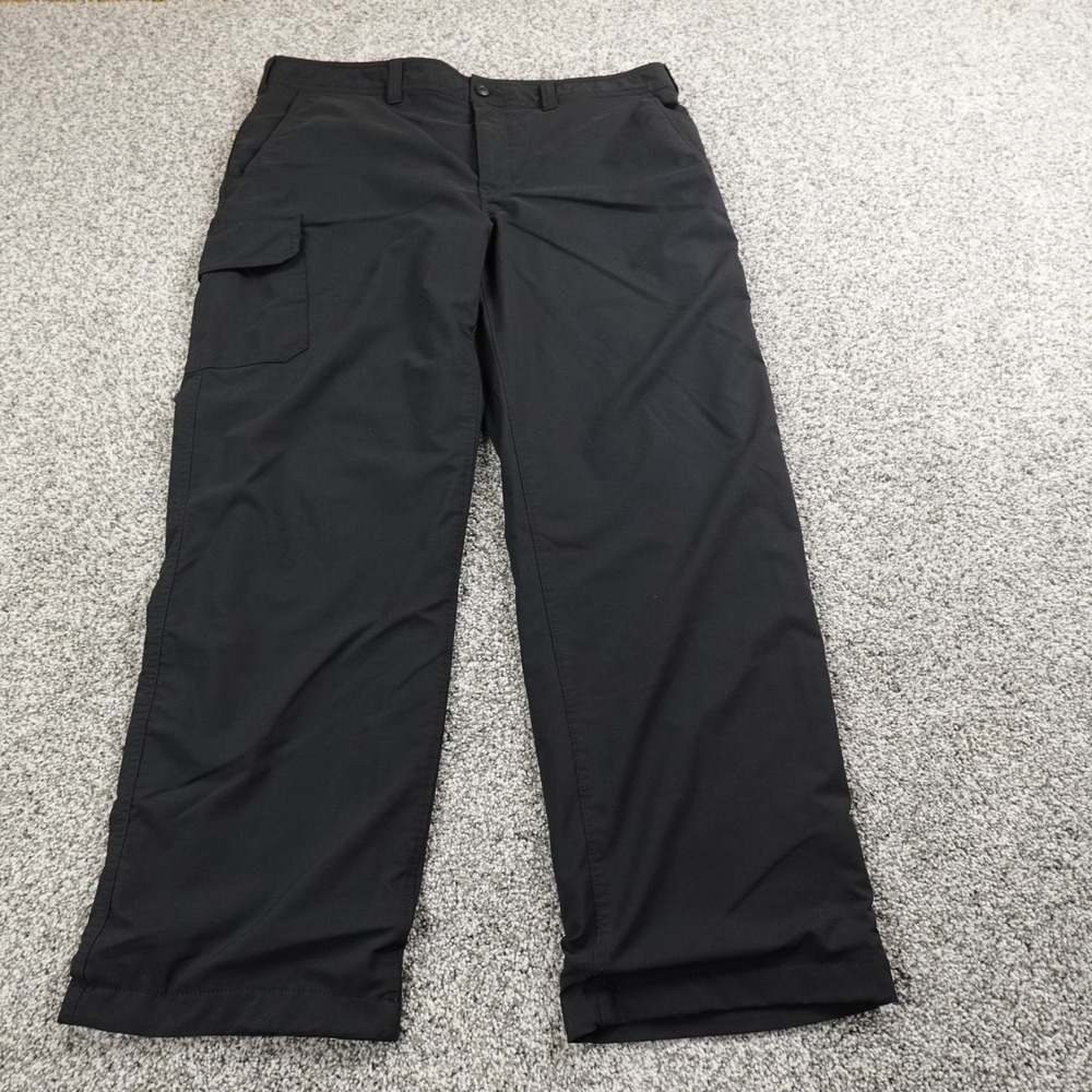Eddie Bauer Pants Mens 38X30 Black Travex Fleece Lined Cargo Hiking Stretch Warm